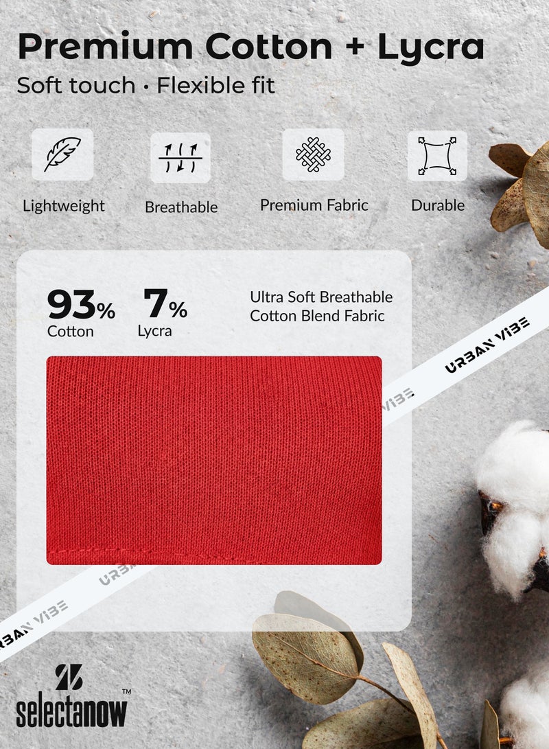 Selecta Now Ladies Sleeveless Cotton T-Shirt Red Breathable Contrast Piping Tank Top Soft Stretchable Women’s T Shirt - Image 5